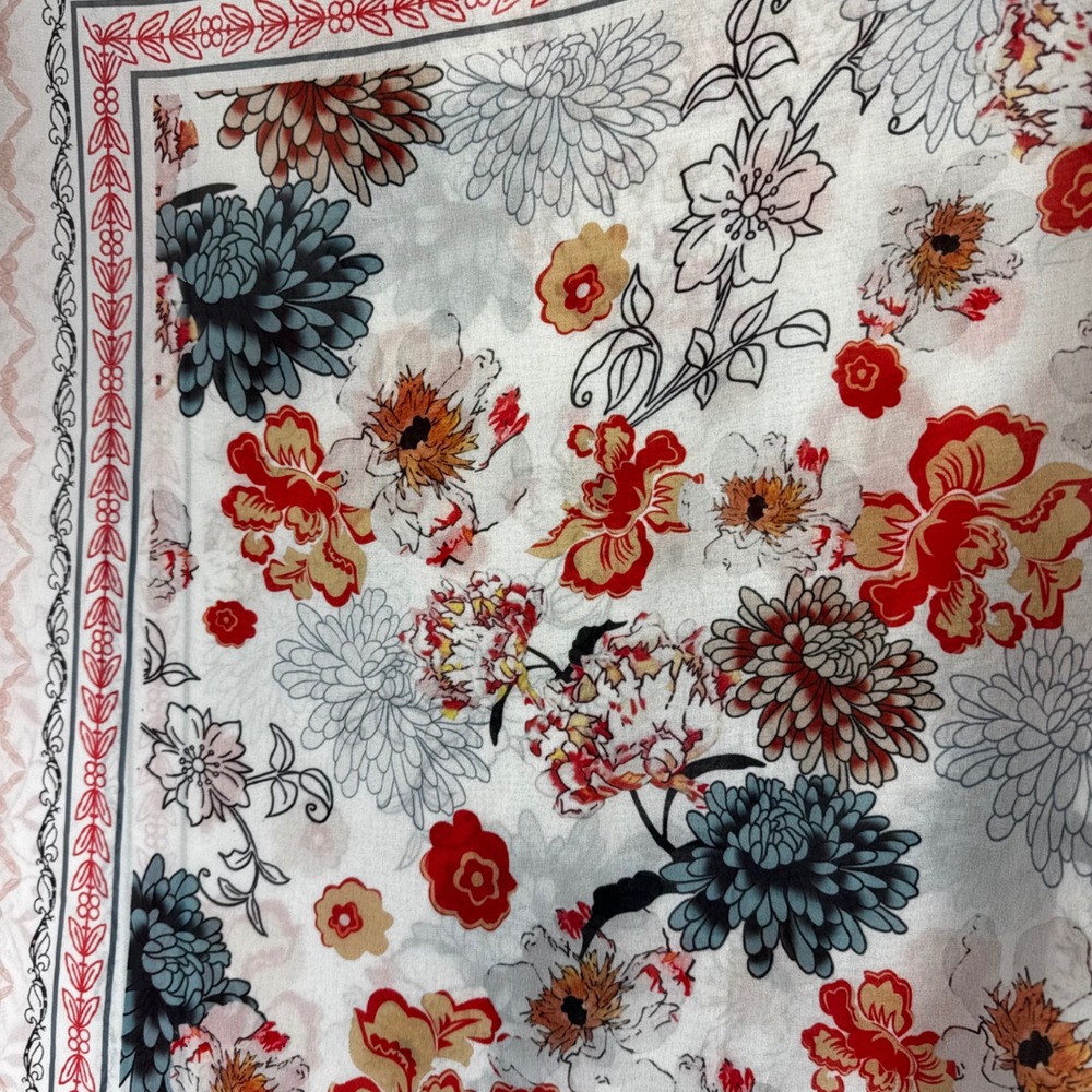 Unbranded Floral Kimono Cover Up Women One Size White Multicolor Draped (1685) - Picture 2 of 8